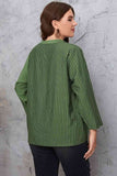 Plus Size Striped Notched Neck Top