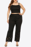 Plus Size Openwork Elastic Waist Pants
