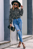 Floral Mock Neck Blouse