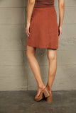 Double Take Buttoned Corduroy Mini Skirt