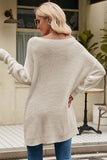 Boat Neck Dropped Shoulder Knit Top