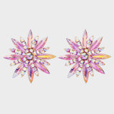 Flower Shape Rhinestone Alloy Stud Earrings